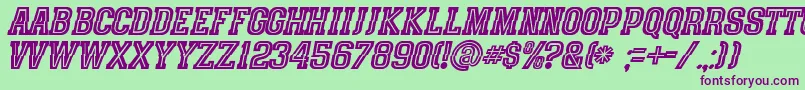 SpeedhunterLine Font – Purple Fonts on Green Background