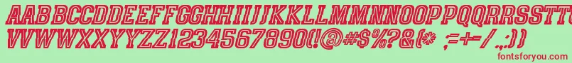 SpeedhunterLine Font – Red Fonts on Green Background