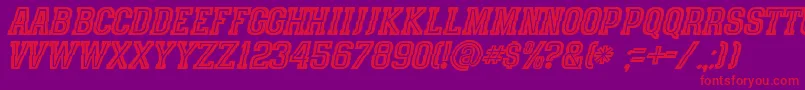 SpeedhunterLine Font – Red Fonts on Purple Background