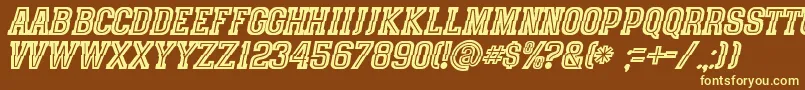 SpeedhunterLine Font – Yellow Fonts on Brown Background