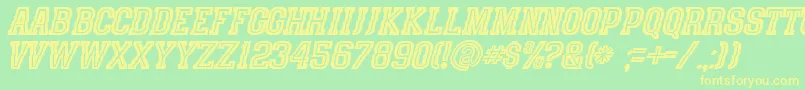 SpeedhunterLine Font – Yellow Fonts on Green Background