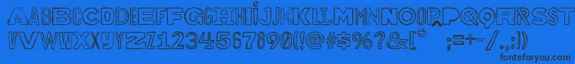 Bakuninoutline Font – Black Fonts on Blue Background