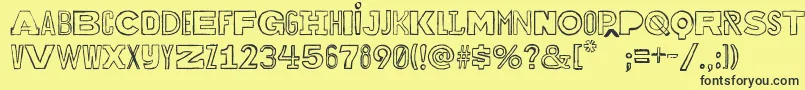 Bakuninoutline Font – Black Fonts on Yellow Background