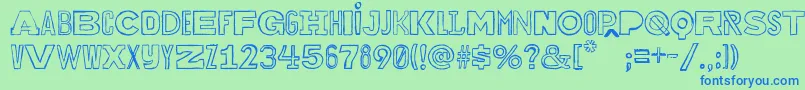 Bakuninoutline Font – Blue Fonts on Green Background