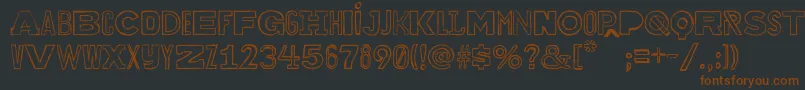 Шрифт Bakuninoutline – коричневые шрифты на чёрном фоне