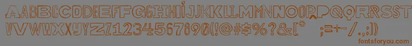 Bakuninoutline Font – Brown Fonts on Gray Background