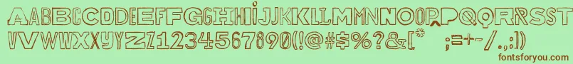 Bakuninoutline Font – Brown Fonts on Green Background
