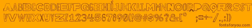 Bakuninoutline Font – Brown Fonts on Orange Background