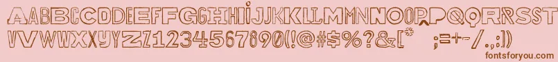 Bakuninoutline Font – Brown Fonts on Pink Background