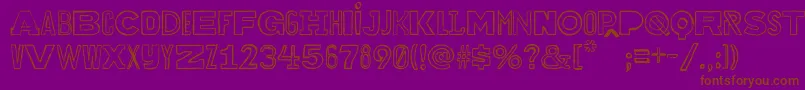 Bakuninoutline Font – Brown Fonts on Purple Background