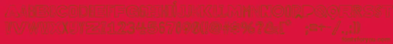 Bakuninoutline Font – Brown Fonts on Red Background