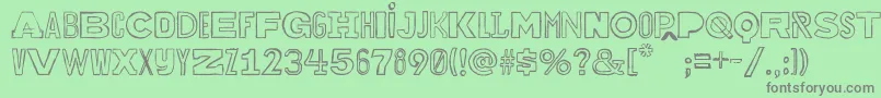 Bakuninoutline Font – Gray Fonts on Green Background