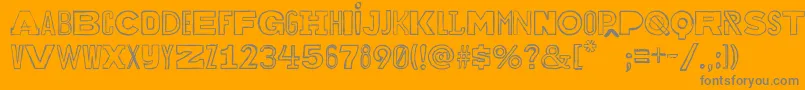 Bakuninoutline Font – Gray Fonts on Orange Background