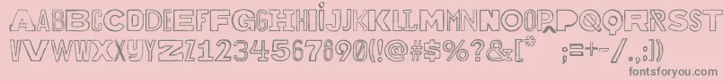 Bakuninoutline Font – Gray Fonts on Pink Background