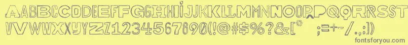 Bakuninoutline Font – Gray Fonts on Yellow Background