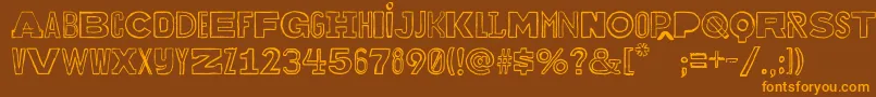 Bakuninoutline Font – Orange Fonts on Brown Background