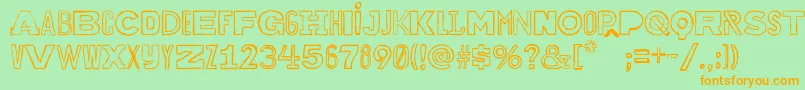 Bakuninoutline Font – Orange Fonts on Green Background