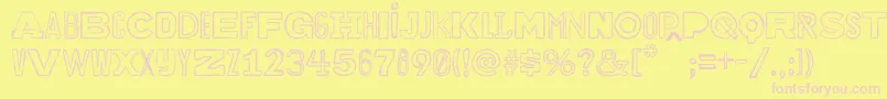 Bakuninoutline Font – Pink Fonts on Yellow Background