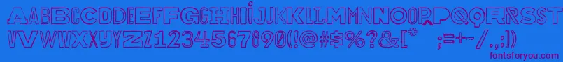 Bakuninoutline Font – Purple Fonts on Blue Background