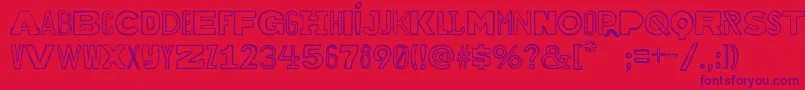 Bakuninoutline Font – Purple Fonts on Red Background