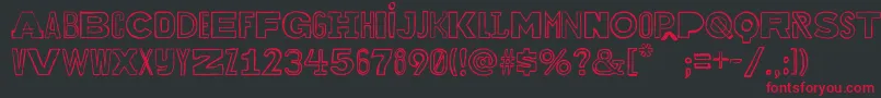 Bakuninoutline Font – Red Fonts on Black Background