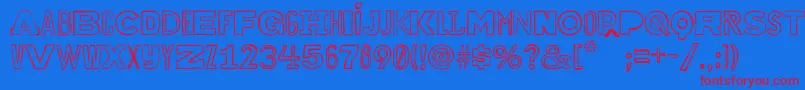 Bakuninoutline Font – Red Fonts on Blue Background