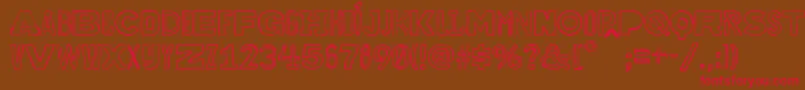 Bakuninoutline Font – Red Fonts on Brown Background