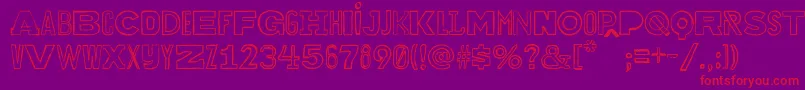Bakuninoutline Font – Red Fonts on Purple Background