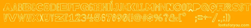 Bakuninoutline Font – Yellow Fonts on Orange Background