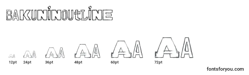 Размеры шрифта Bakuninoutline