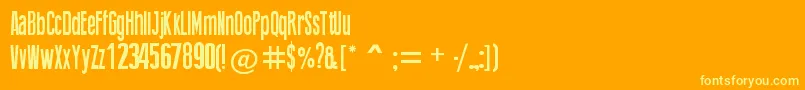 Czcionka ThingPress – żółte czcionki na pomarańczowym tle