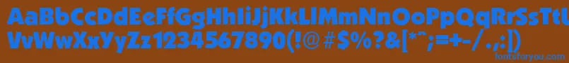 KoblenzserialHeavyRegular Font – Blue Fonts on Brown Background