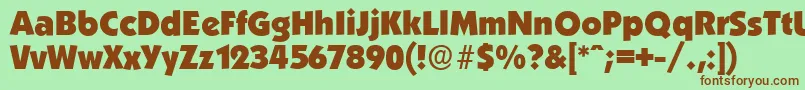 KoblenzserialHeavyRegular Font – Brown Fonts on Green Background