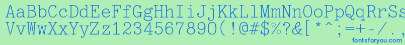 Optimusc Font – Blue Fonts on Green Background