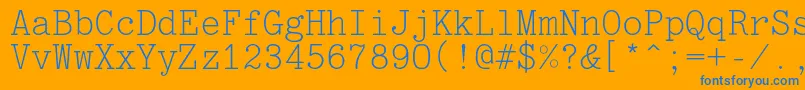 フォントOptimusc – オレンジの背景に青い文字