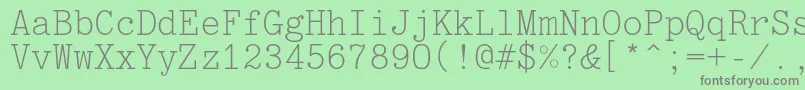 フォントOptimusc – 緑の背景に灰色の文字