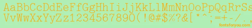 Optimusc Font – Orange Fonts on Green Background