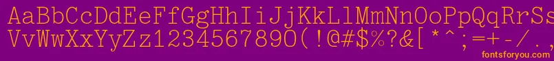 Optimusc Font – Orange Fonts on Purple Background