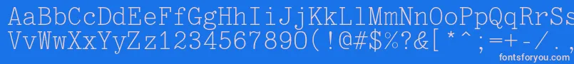 Optimusc Font – Pink Fonts on Blue Background
