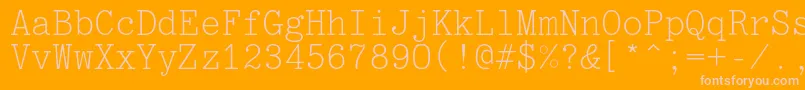 Optimusc Font – Pink Fonts on Orange Background