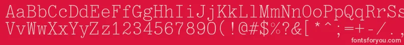 Optimusc Font – Pink Fonts on Red Background