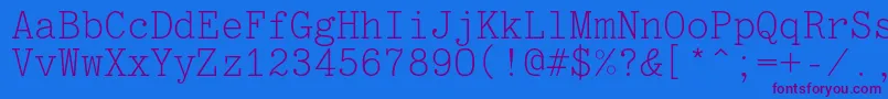 Optimusc Font – Purple Fonts on Blue Background