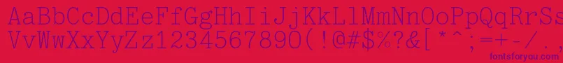 Optimusc Font – Purple Fonts on Red Background