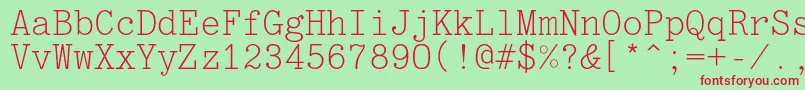 Optimusc Font – Red Fonts on Green Background