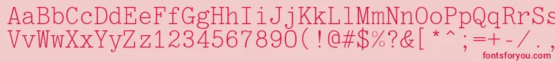 フォントOptimusc – ピンクの背景に赤い文字