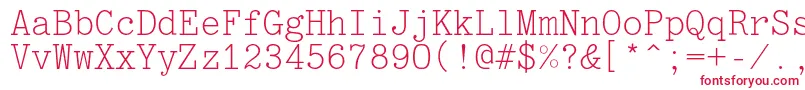 Optimusc Font – Red Fonts on White Background