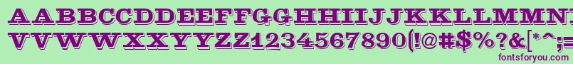 Goldmine-fontti – violetit fontit vihreällä taustalla