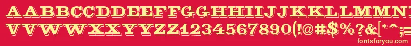 Goldmine Font – Yellow Fonts on Red Background