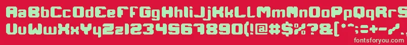 フォントIAmARobot – 赤い背景に緑の文字