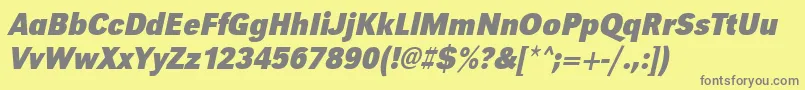 UrwgrotesktextnarBoldOblique Font – Gray Fonts on Yellow Background